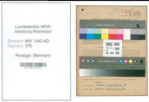 Entnazifizierung Bernhard Roettger , geb. 06.08.1899 (Gemeindevertreter)