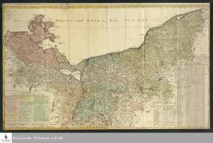 Charte von dem Herzogthum Pommern, sowohl Schwedisch als Preussischen Theils, nach den bewährtesten Hülfsmitteln an gestochenen und gezeichneten Charten, der Brüggemannischen u. Gadebuschis. Beschreibung, ingl. den neuesten astronomischen Beobachtungen; Mit Röm. Kayserl. allergn. Freyheit