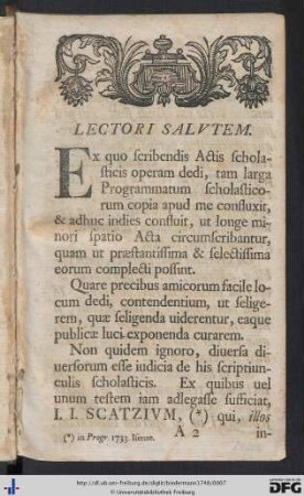 Lectori Salutem.