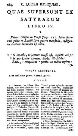 Quae supersunt Ex Satyrarum Libro IV.