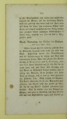 Große Niederlage der Gallier bei Clusium. 225 vor Chr. Geb