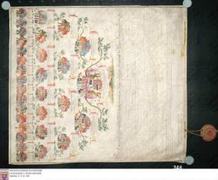Ahnenprobe des Georg Carl Landgraf v. Hessen. - ausgefertigt 1768 Darmstadt Pergament, gesieg[elte] notarielle Kopie