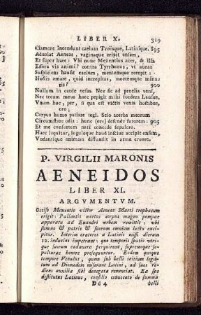 P. Virgilii Maronis Aeneidos Liber XI.