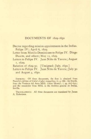 Documents of 1629-1630
