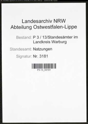 Heiratsregister Standesamt Natzungen