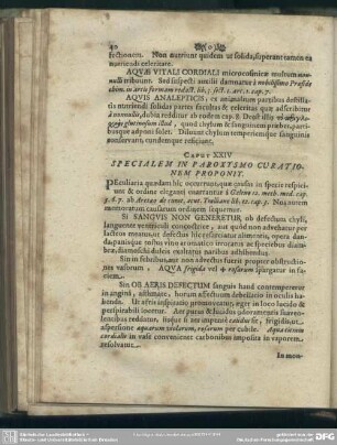 Caput XXIV. Specialem In Paraxysmo Curationem Proponit