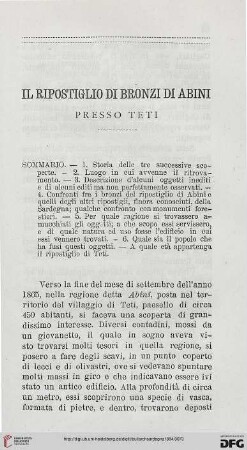 Ser. 2:1: Il ripostiglio di bronzi di Abini presso Teti, [1]