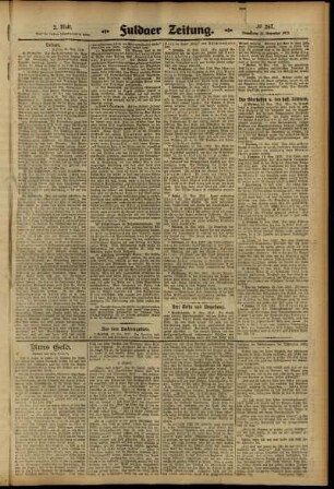 Zweite Ausgabe vom Donnerstag, den 21. November 1912.