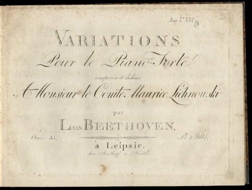Variations pour le Piano-Forte : oeuv. 35