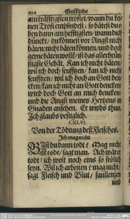 CXLVI. Von der Tödtung deß Fleisches