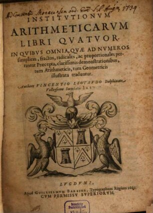 Institutionum arithmeticarum : libri IV.