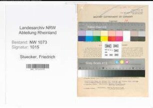 Entnazifizierung Friedrich Stuecker , geb. 11.08.1894 (Verwaltungssekretaer)
