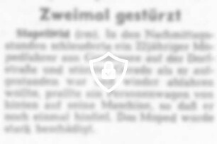 Zweimal gestürzt