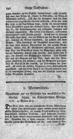 Rhapsodieen aus der Geschichte des menschlichen Geschlechts.