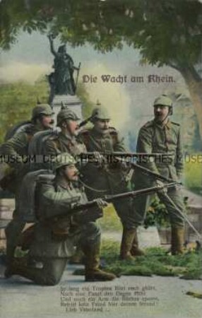 Postkarte zur "Wacht am Rhein"