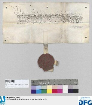 König Fridreich III. stellt der Stadt Nürnberg Quittung aus über die jährliche Stadtsteuer, die Lucas Kemnoter in seinem Namen einnehmen soll.