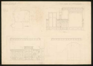 Villa Siemens, Berlin-Wannsee: Grundriss Herrenzimmer 1:100, Wandabwicklung 1:50