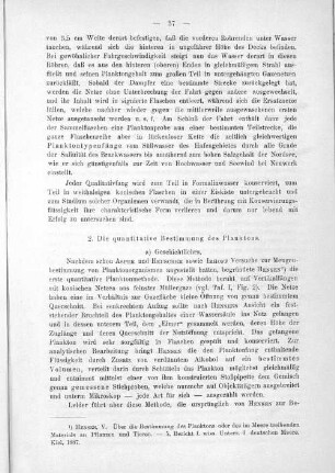 2. Die quantitative Bestimmung des Planktons.