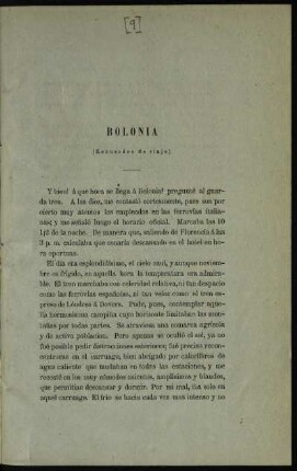 Bolonia (Recuerdos de viaje)