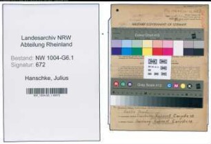 Entnazifizierung Julius Hanschke , geb. 12.05.1908 (Schlosser)