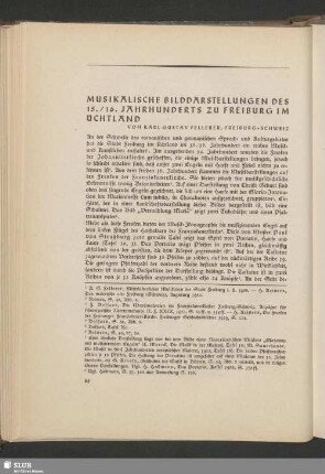 Musikalische Bilddarstellungen Des 15./16. Jahrhunderts Zu Freiburg Im Üchtland. Von , Freiburg-Schweiz