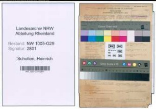 Entnazifizierung Heinrich Scholten , geb. 29.10.1891 (Bahnsekretaer)