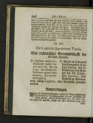 Tit XV. De legitima agnatorum tutela.