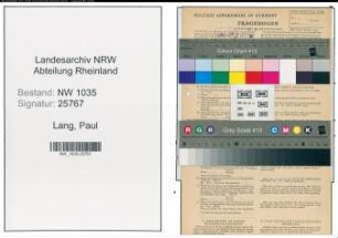 Entnazifizierung Paul Lang , geb. 23.01.1914 (Kaufmaennischer Angestellter)