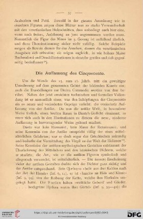 Die Auffassung des Cinquecento