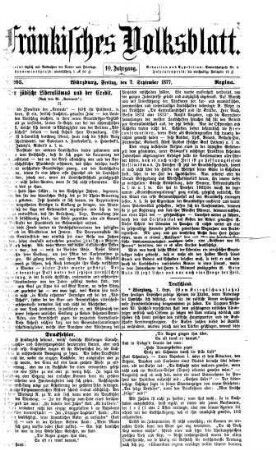 Fränkisches Volksblatt. Ausg. 000 : Tageszeitung für Unterfranken. [10.] 1877, 9 - 12
