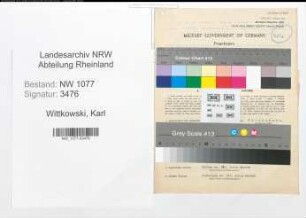 Entnazifizierung Karl Wittkowski , geb. 19.12.1894 (Polizist)