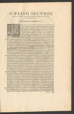 C. Plinii Secundi Naturalis Historiae Liber Primus.