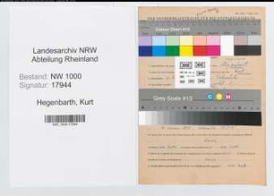 Entnazifizierung Kurt Hegenbarth, geb. 02.02.1919 (Justizinspektor)
