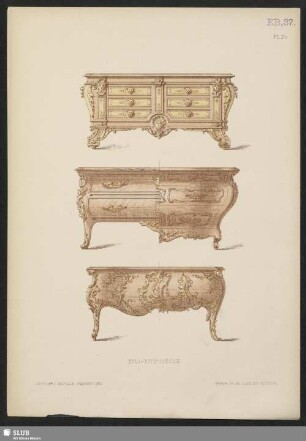 Commode, mit Einlegearbeiten und vergoldetem Bronze