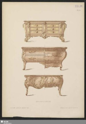 Commode, mit Einlegearbeiten und vergoldetem Bronze