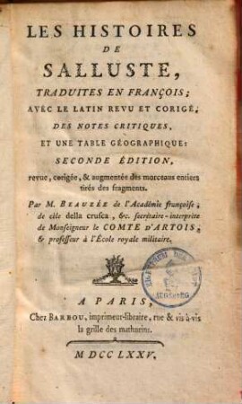 Les histoires de Salluste