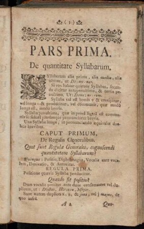 Caput Primum. De Regulis Generalibus.