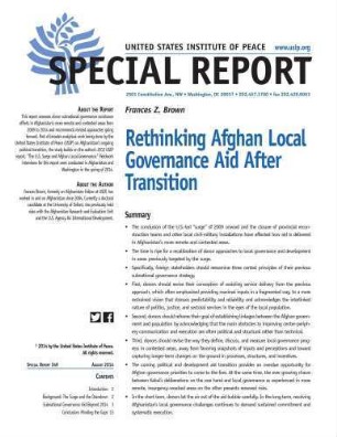 Rethinking Afghan local governance aid after transition