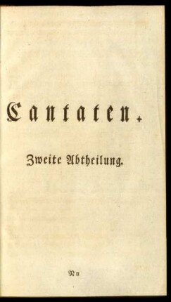 Cantaten. Zweite Abteilung