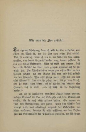 Wie man die See ansieht