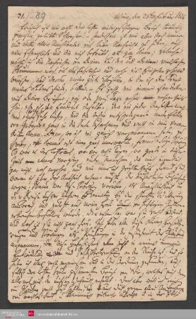 Freylich ist mir wohl Dein letzter niedergeschlagener Brief traurig ... , 25.02.1826. - Benediktinerabtei St. Bonifaz in München und Andechs