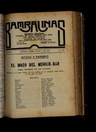 El mozo del Munich-Bar : pieza grotesca en dos cuadros