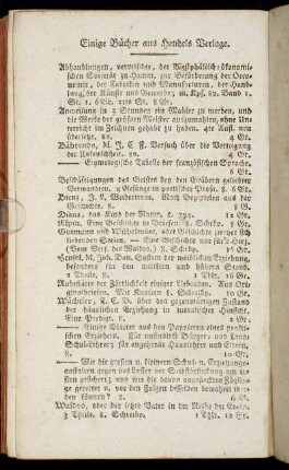 Einige Bücher aus Hendels Verlage.