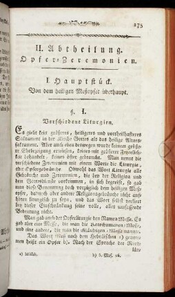 I. Hauptstück. Von dem heiligen Meßopfer überhaupt.
