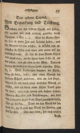 Das zehnte Capitel. Von Erquickung und Tröstung.