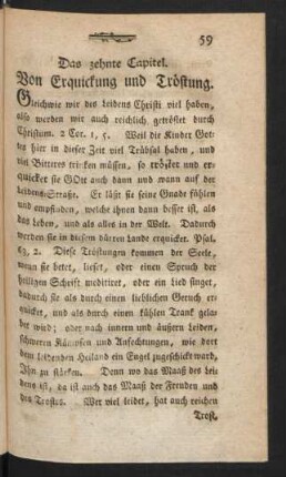 Das zehnte Capitel. Von Erquickung und Tröstung.