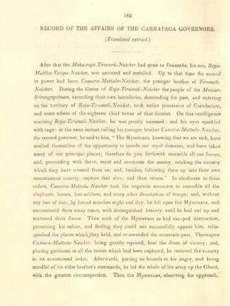 Record of the affairs of the Carnataga governors