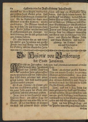 Die Historie von Verstörung der Stadt Jerusalem