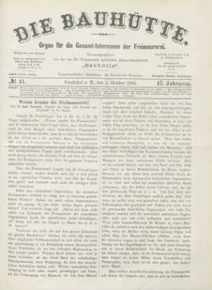 No. 41. Frankfurt a. M., den 8. Oktober 1904. 47. Jahrgang.