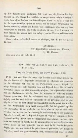 109. Brief van A. Faure aan Van Polanen, 24 Febr. 1810